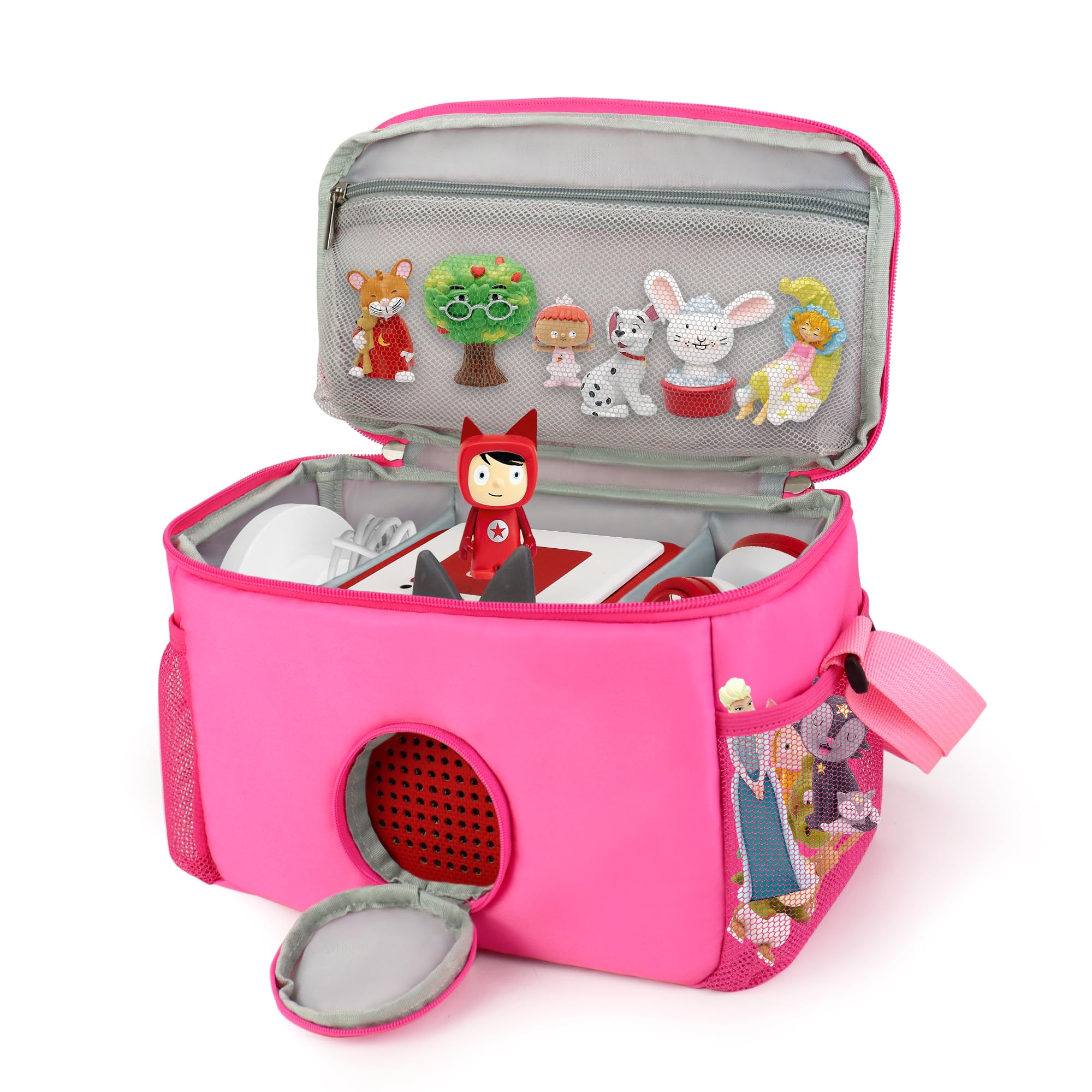 Wetry Carry Bag for Toniebox Storage Case for Tonie Characters Clever Pocket Set, Charger and Headphones, Bag Only (Pink) - Image 2