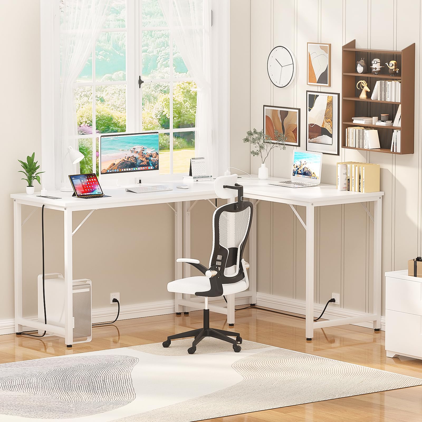 Scrivania 82 cm USB Nero Salvaspazio - Dettaglio