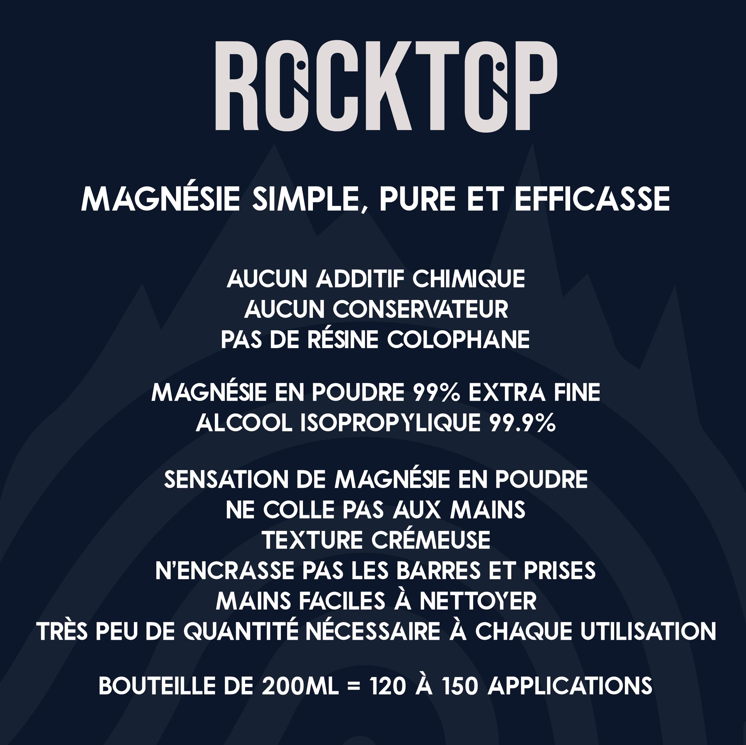ROCKTOP Magnésie Liquide 200ml Liquid Chalk Anti-Transpiration Escalade Crossfit Musculation Mains Sèches