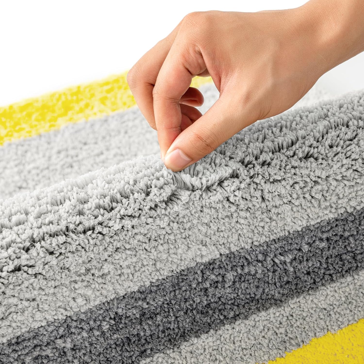 MIULEE Yellow Bathroom Runner Rug 24 x 60 Inches, Long Bath Mat with Thick Absorbent Microfiber and Non Slip Back for Bathroom Floor Tub Shower, Machine Washble