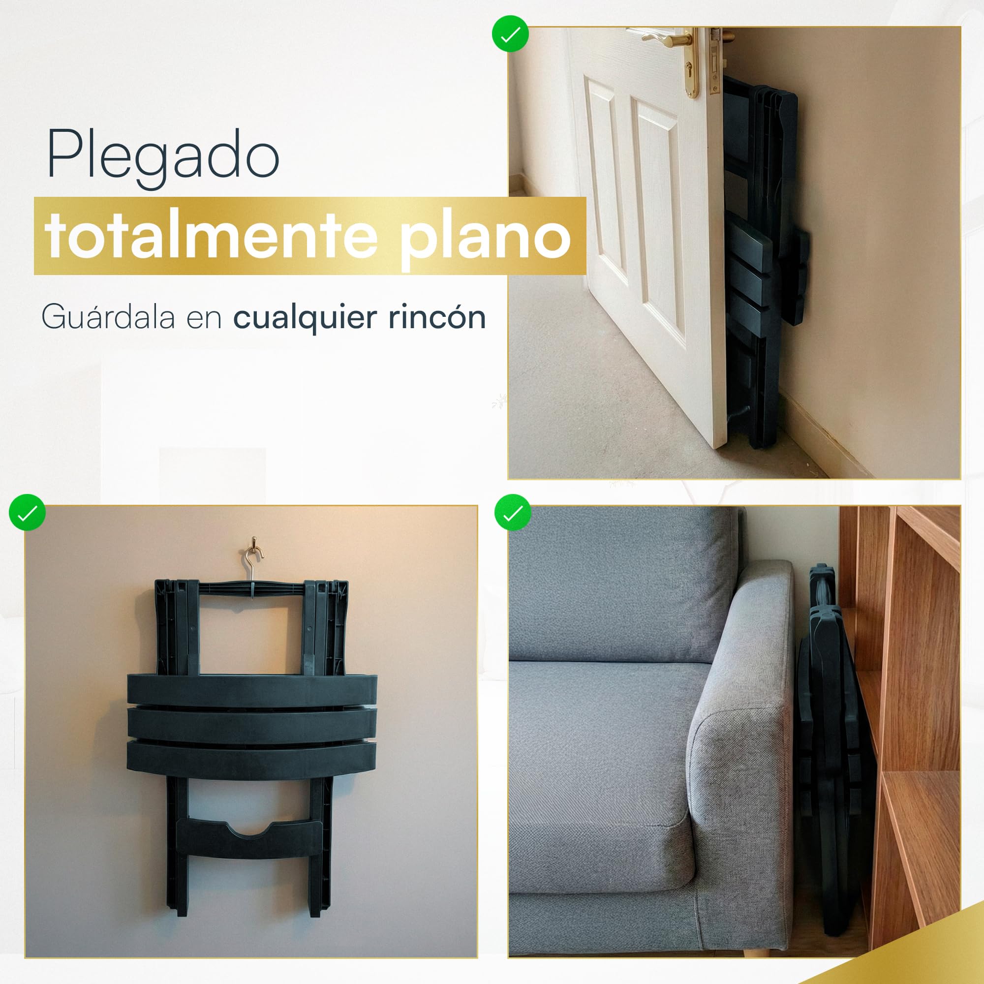 Mesa Plegable Pequeña para Espacios Reducidos, Ligera, Práctica y fácil de Guardar. Ideal en Balcones, Terrazas y Escapadas. Uso Diario como Mesa Terraza Exterior Plegable Cómoda y Portátil.