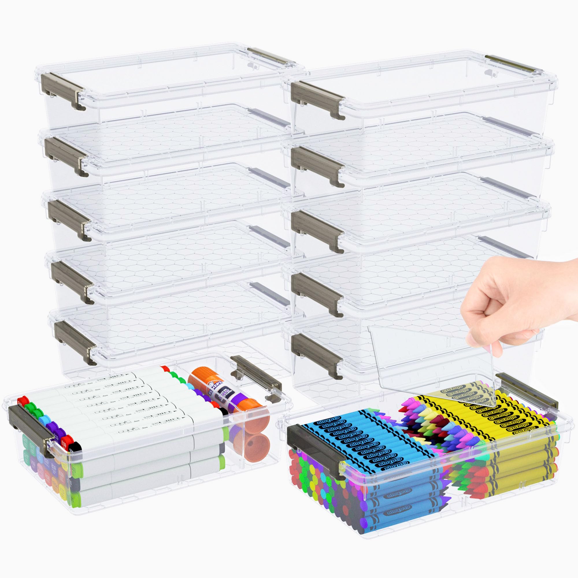 Amazon.com: GEOPHIA 12 Pack Extra Large Pencil Box with Removable