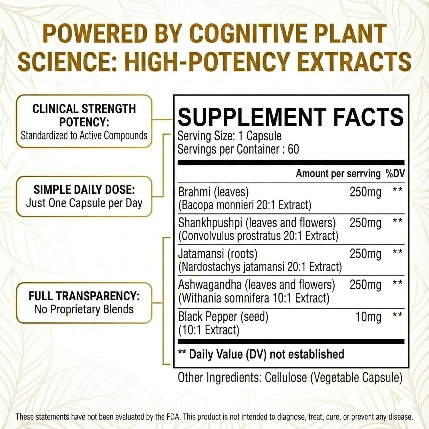 Pure Prana Ayurvedic Brain Supplement – Natural Nootropic for Memory, Focus & Clarity – Plant-Based Cognitive Support with Brahmi, Ashwagandha & Gotu Kola – Vegan Formula for Men & Women - Image 3