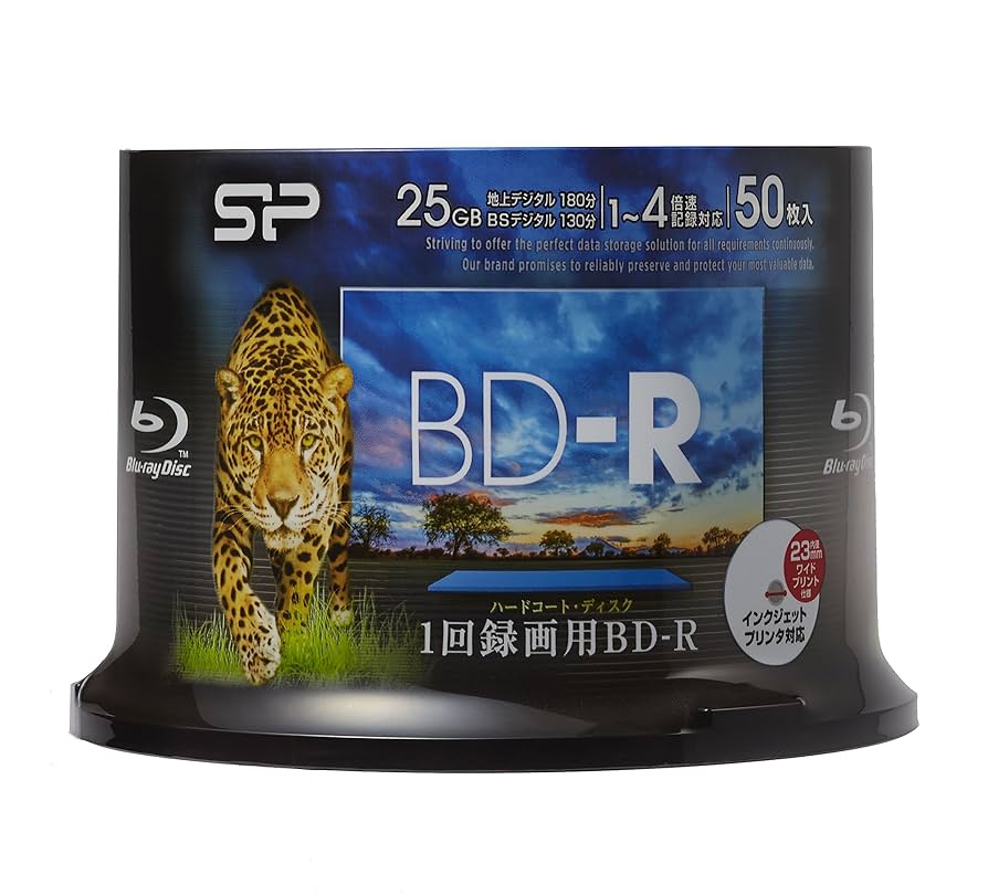 (未使用･未開封品)　シリコンパワー 1回録画用 ブルーレイディスク BD-R 25GB 1-4倍速 ホワイトワイドプリンタブル 50枚スピンドル SPBDRV25PWB50S bt0tq1u Amazon.co.jp: SP Silicon Power シリコンパワー 1回録画用