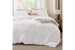 Bedsure Duvet Cover King Size - White Shabby Chic Grid Tufted 3Pcs...