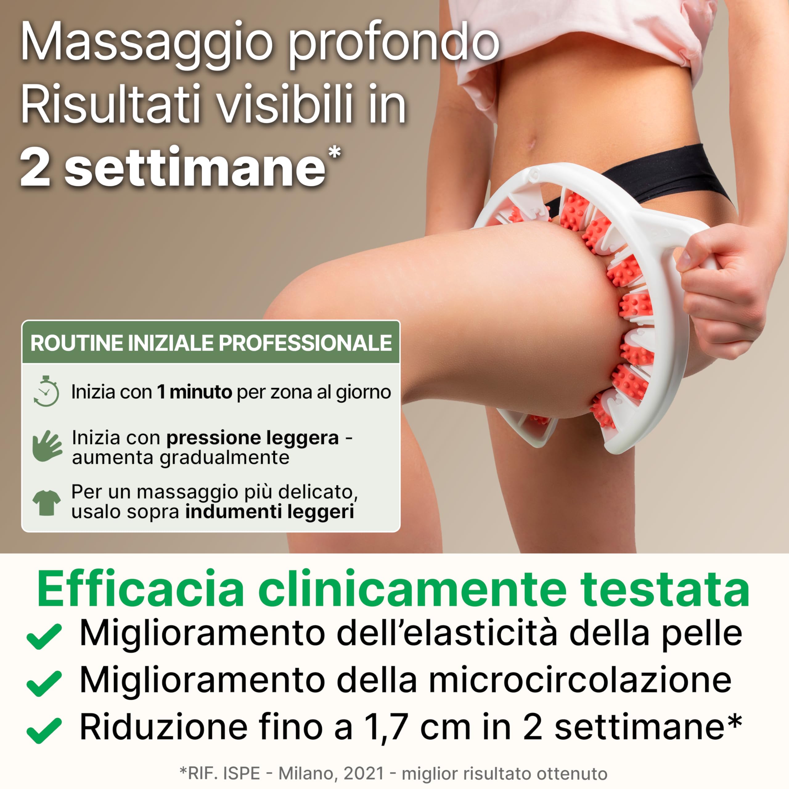 TESMED CELLULITE Massaggiatore Anticellulite Brevettato – Rassodante e Snellente per Gambe, Glutei e Cosce – Made in Italy