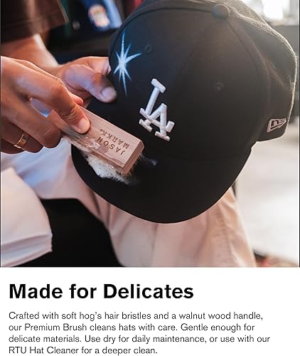 Miniatura 5 de Jason Markk Kit de cuidado de sombreros, juego de 2 piezas, limpiador de sombreros de espuma listo para usar y cepillo delicado, ideal para limpieza