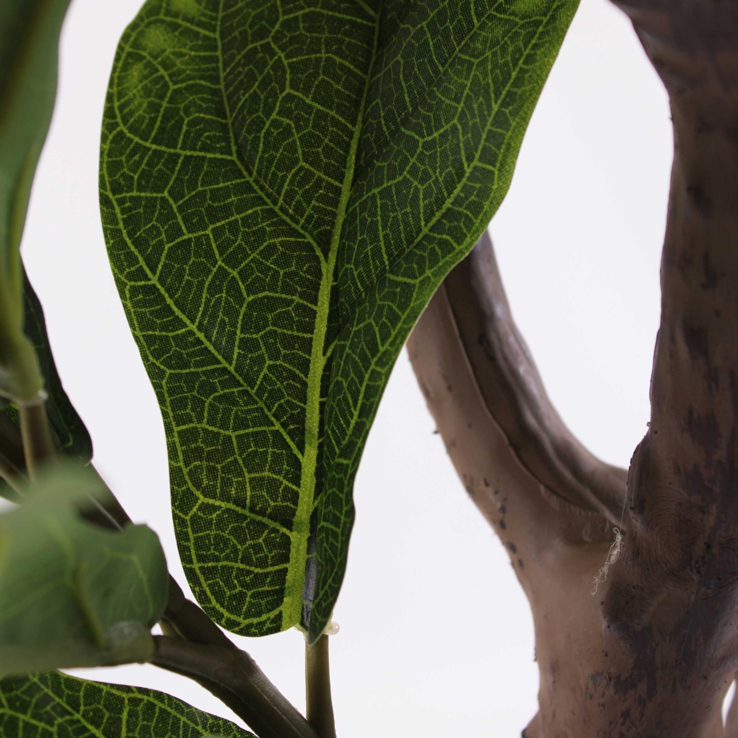 Pianta Artificiale Ficus Lyrata Alta 125 cm, Pianta Decorativa in PE Realistica per Soggiorno Ingresso Sala da Pranzo, Accessorio Verde Senza Cura