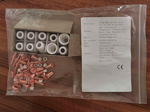 Miniatura 9 de RIVERWELD 60pcs ESAB L-TEC PT-31 JG-40 WSD-LG40 Electrodo de plasma 18205L Consejos Boquilla 18866L Extendido Escudo Sudario Copa 18204 Kit Fit