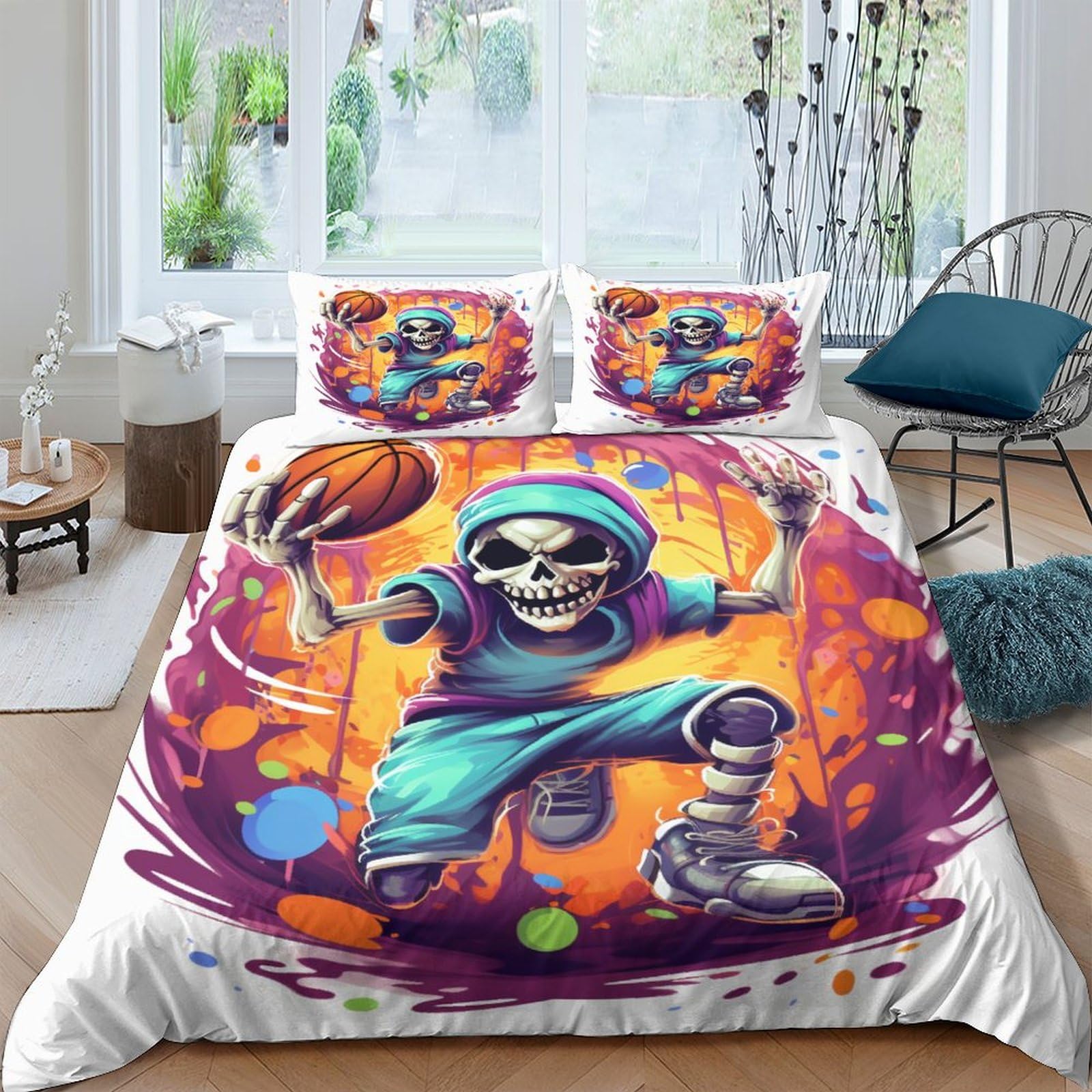 Housse de couette zippée anti-allergie parure de lit microfibre