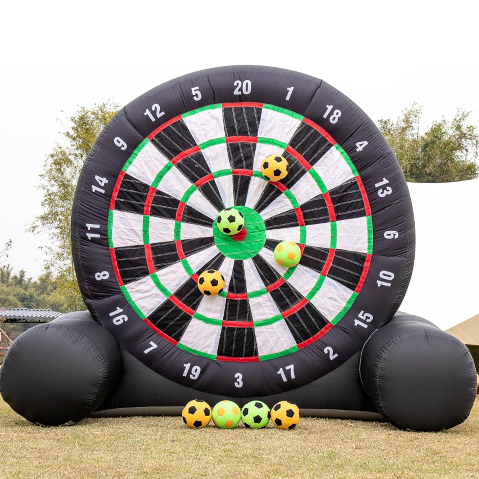 Cashwise Giant Outdoor Inflatable Football Dart Board, Professional High-Adhesive Dartboard Football Dartboard with 8pcs Sticky FootBall&Blower for Kick Dartboard Sport Game A-4M/13FT