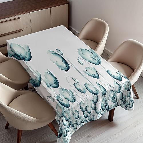 Miniatura 5 de Ambesonne Mantel de mediados de siglo, patrón de espiga en colores retro, diseño simple y funky de mosaico clásico, mantel rectangular para Azul