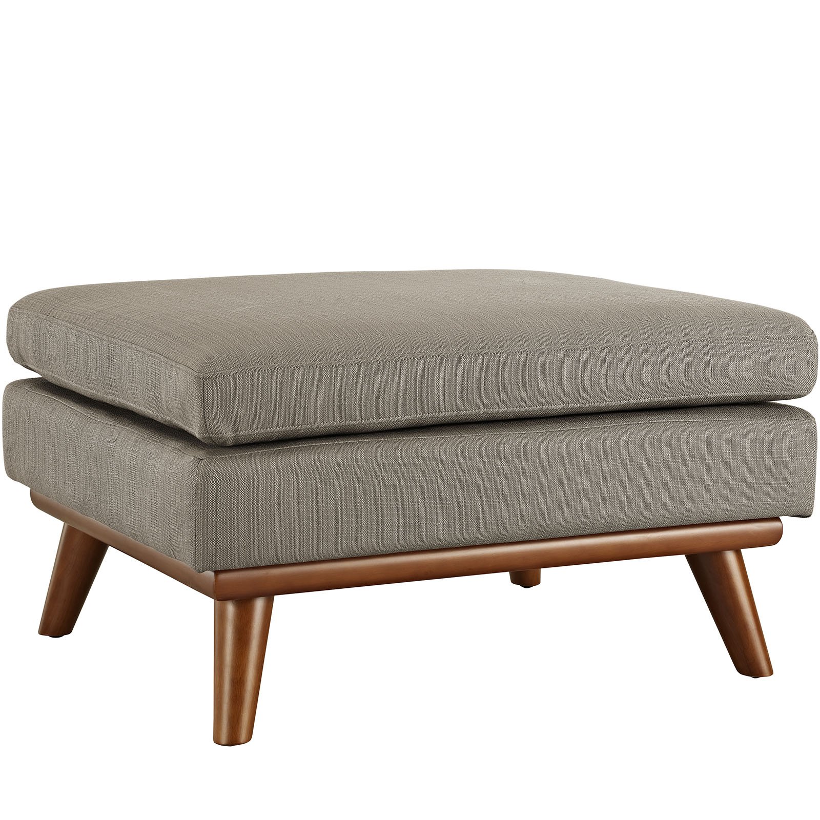 Modway Engage Mid-Century Modern Upholstered Fabric Ottoman in Granite