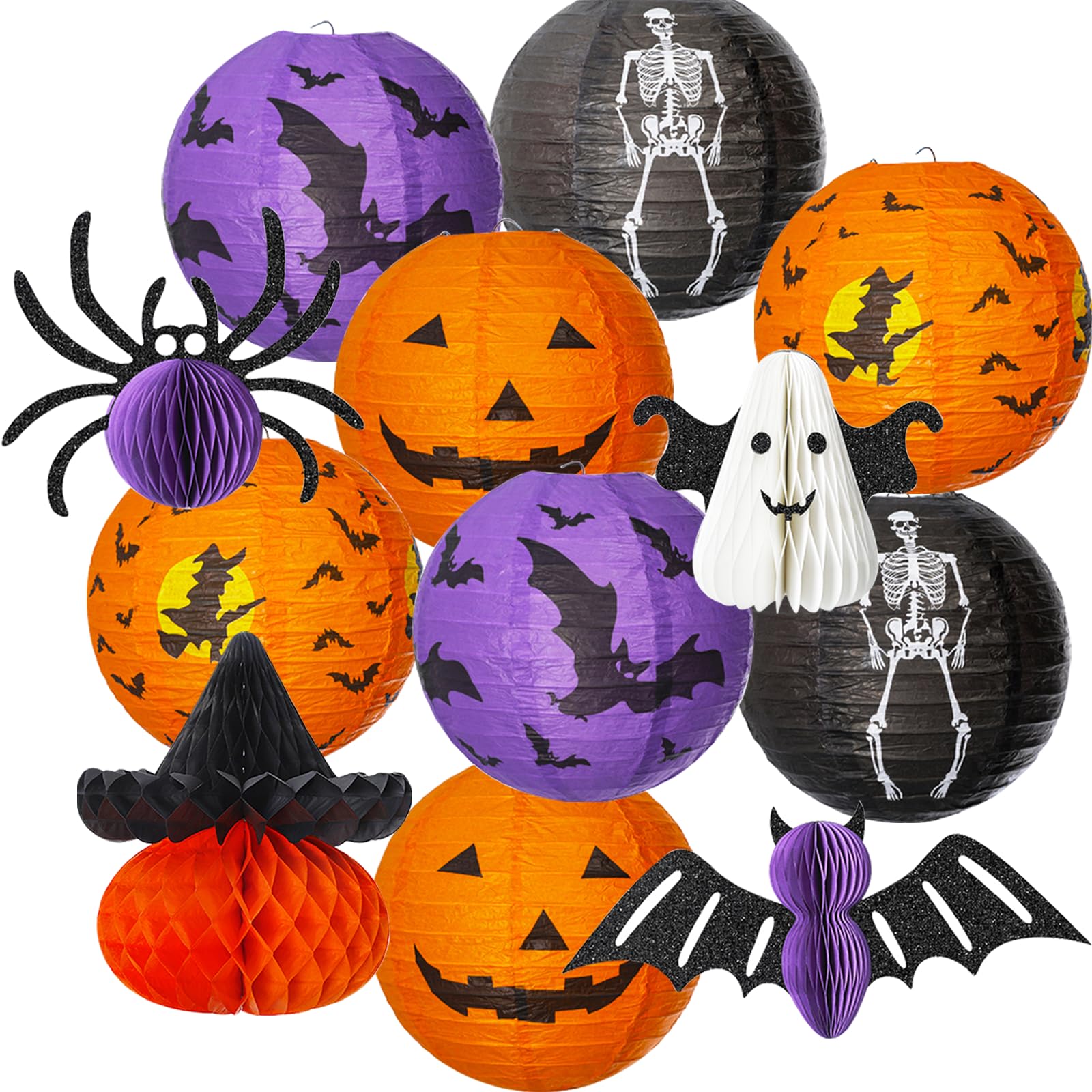 Décoration lanterne Halloween en papier pliante pour animer votre goûter d'enfants et fête