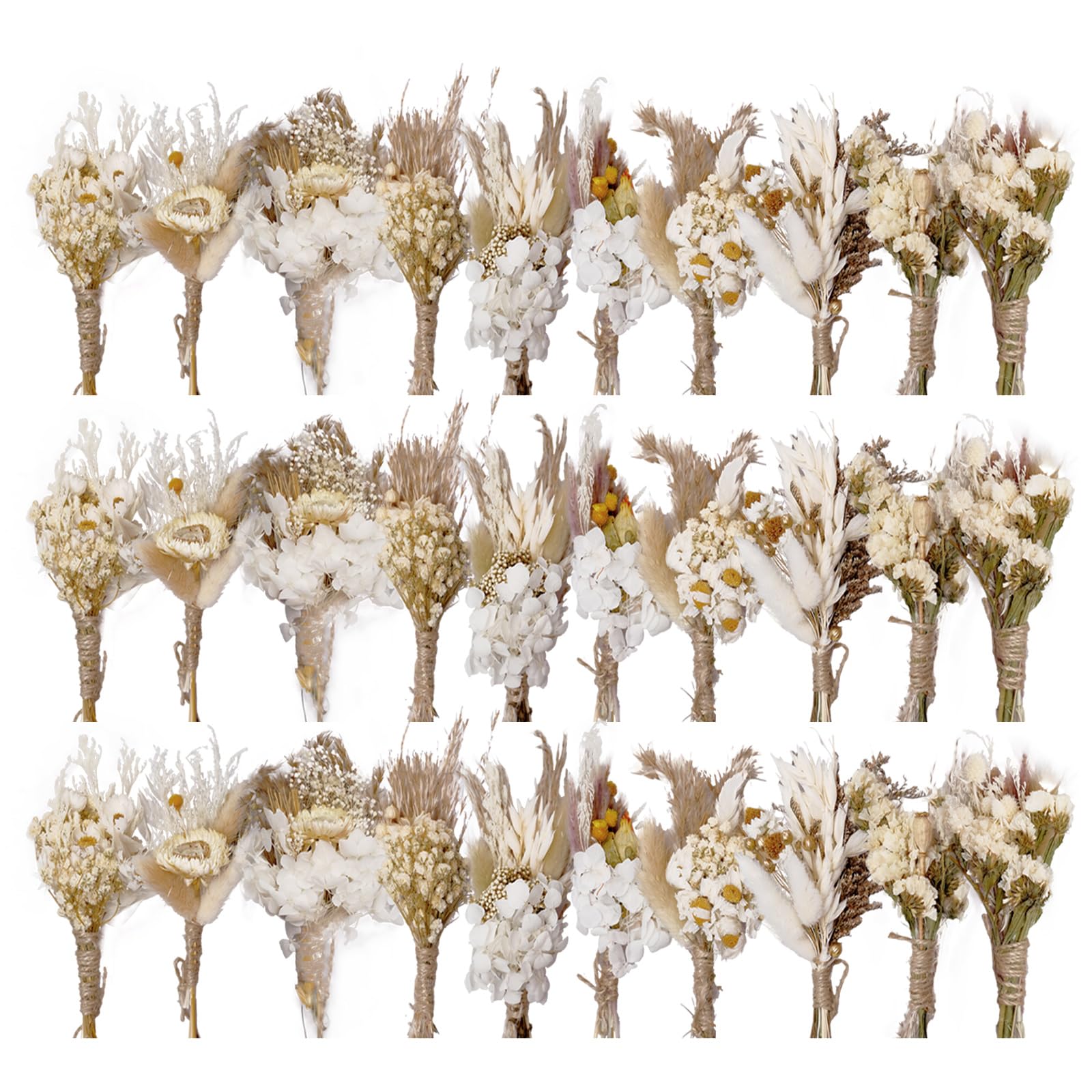 30 bouquet di fiori secchi per matrimoni e artigianato, mini piante floreali fatte a mano per decorazioni di vasi, fai da te, foto bouquet, regalo per uomini e damigelle d'onore
