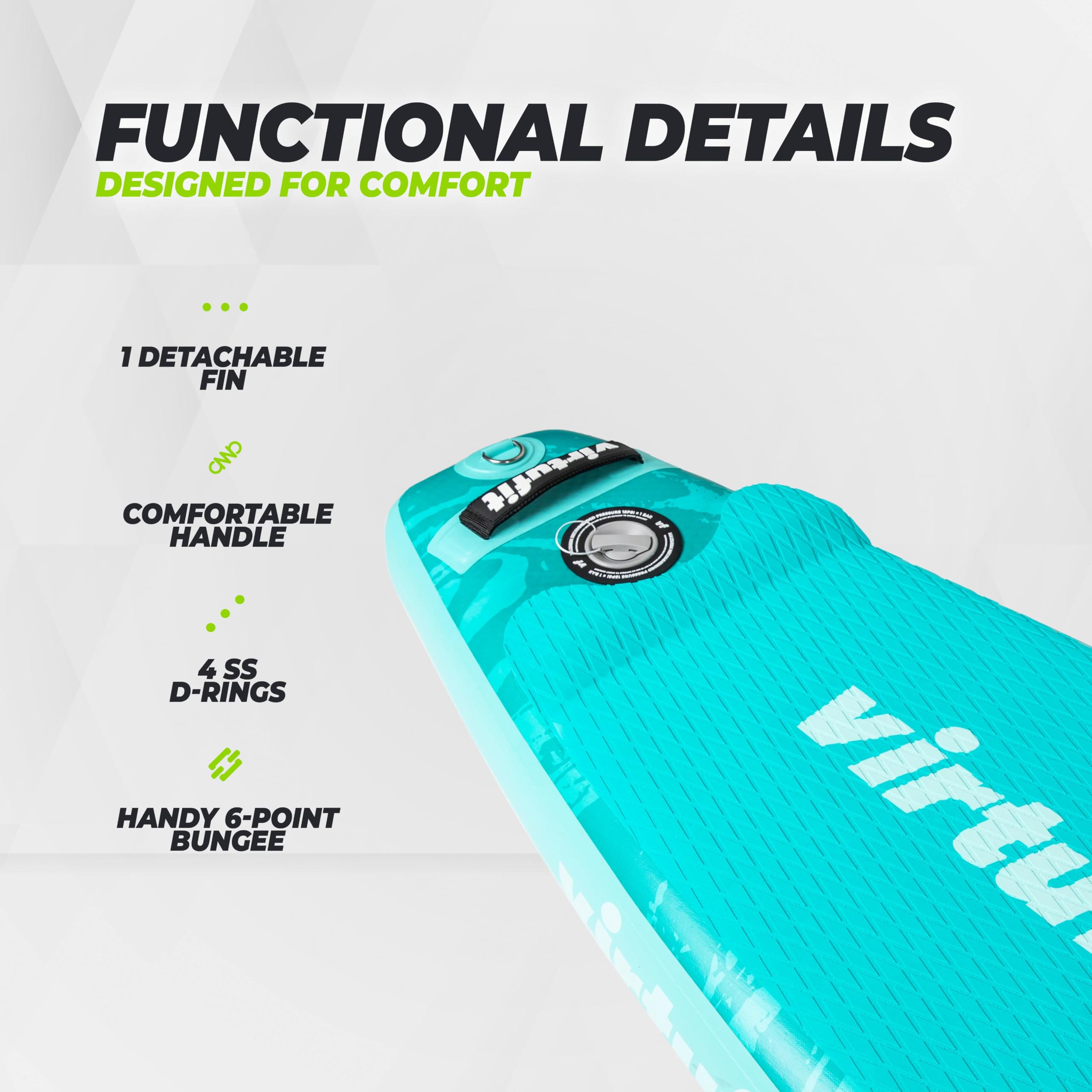 VirtuFit SUP Board Racer 381 - Tabla de surf hinchable (180 kg, 381 x 71 x 15 cm), color beige