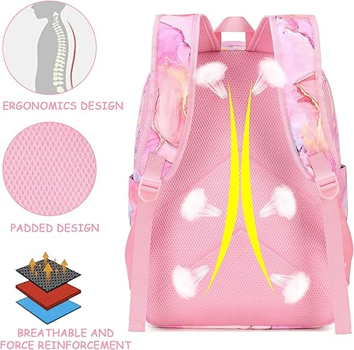 Miniatura 4 de BLUBOON - Mochila escolar para niñas y adolescentes con compartimento para laptop, lonchera y estuche para lápices,