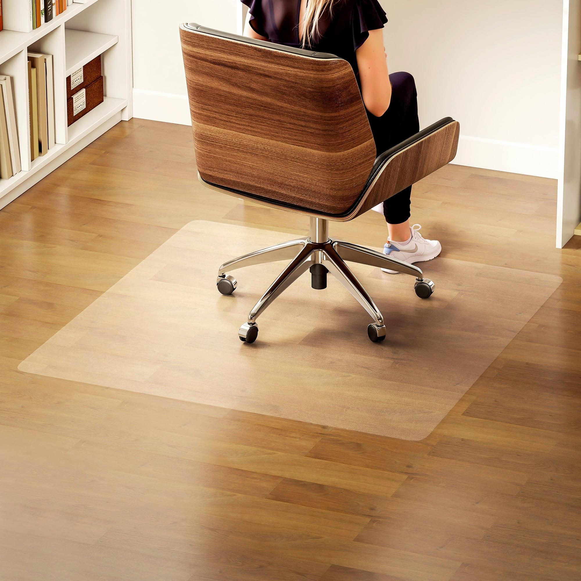 HOMCOM Tapis de Chaise de Bureau 120x120cm Rectangulaire Tapis de Protection antidérapants en Plastique Transparent