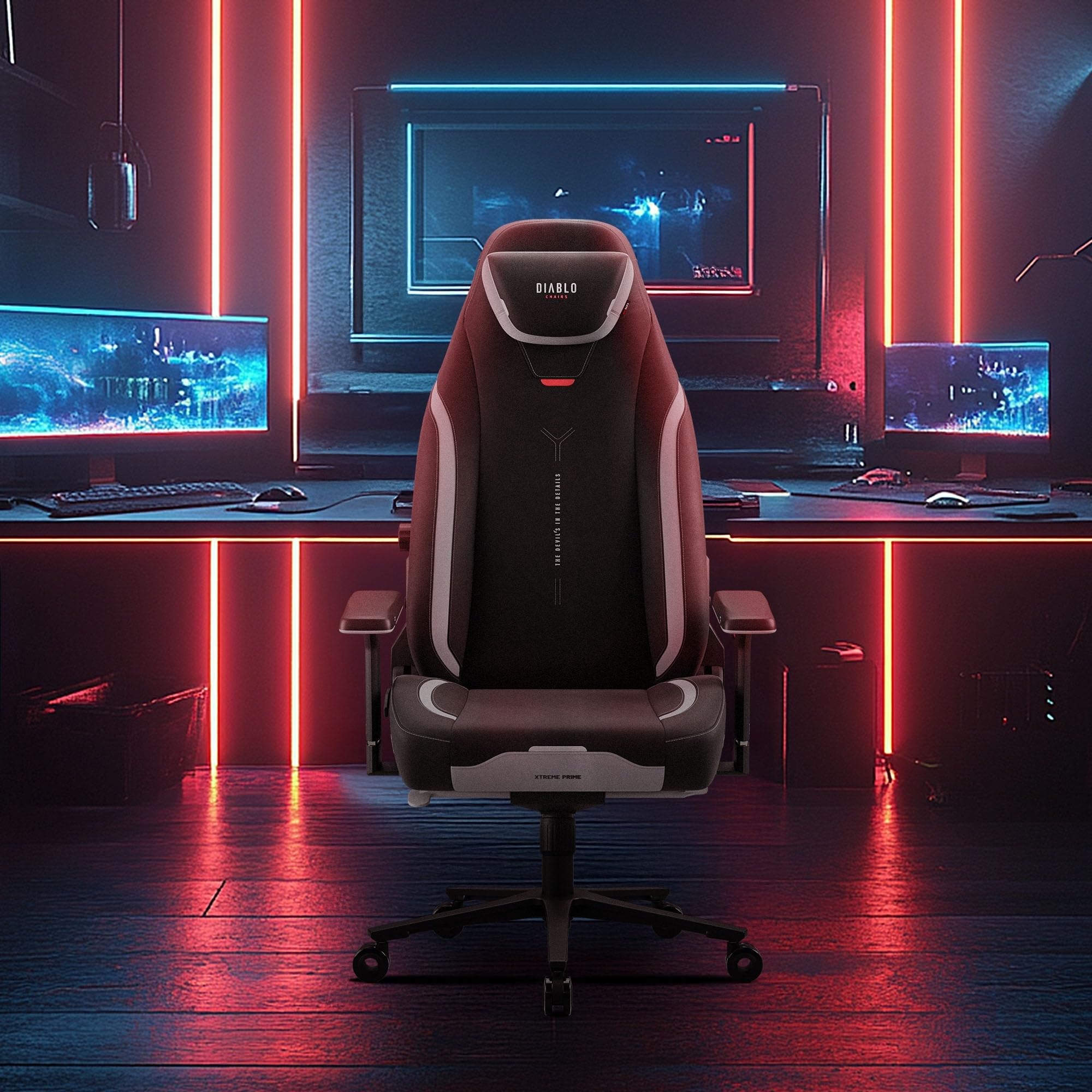 DIABLO X.Eye Prime Sedia Gaming Ufficio Ergonomica Poltrona Gamer Tessuto Poggiatesta Magnetico Seduta Rinfrescante Supporto Lombare Regolabili Braccioli 4D Caricabile fino a 140 kg Burned Black