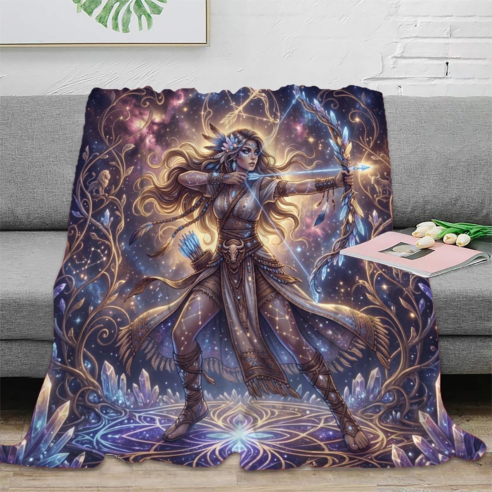 H3B8U2Y5 Sagittarius Zodiac Bohemia for Soft Throw Blanket, Guest Room Bed