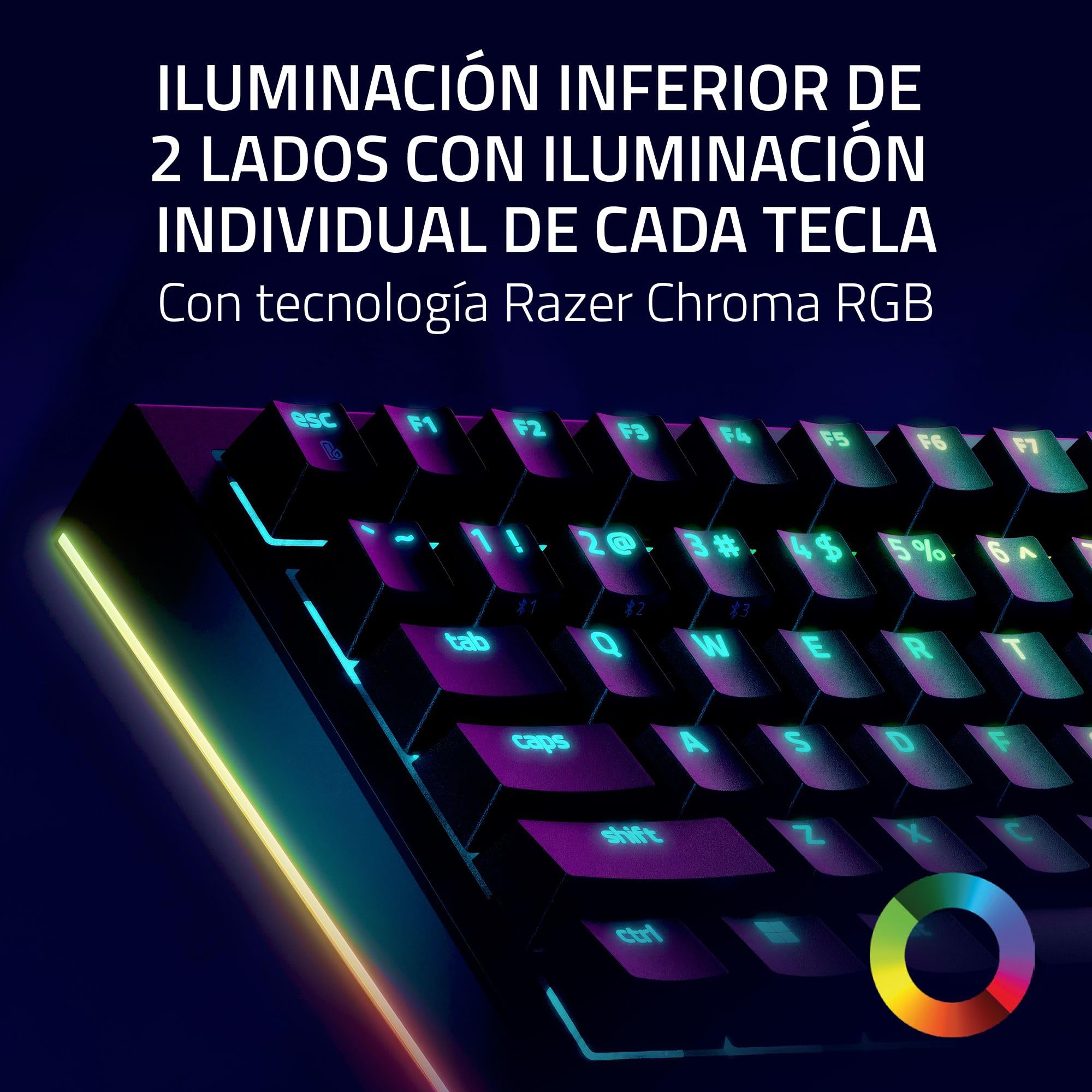 Razer BlackWidow V4 Pro 75% - Teclado inalámbrico para Juegos Intercambiable en Caliente - Pantalla OLED (dial de comandos, 4K Hz y conectividad Bluetooth) Diseño US ISO | Negro