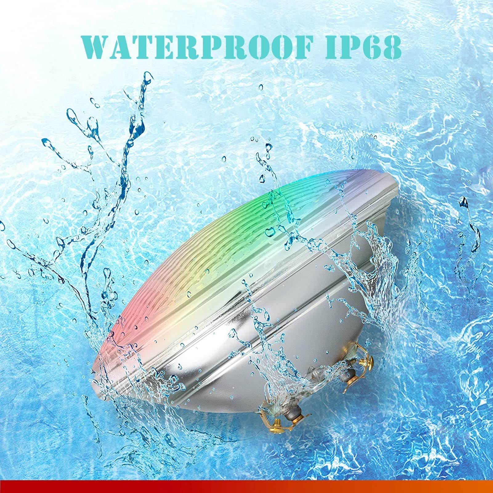 Lumière LED Submersible - Spot Encastrable Exterieur, Avec Télécommande PAR56 Lumière Sous-marine, Ampoule De Rechange Pour Piscine 12 V AC, IP68 Étanche RVB Changeant De Couleur Pour Piscine ( Color