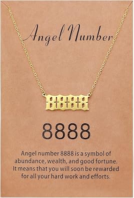 Sunique Angel Number Necklace for Women Dainty Gold Plated Number Necklace Numerology Jewelry Gifts for Women