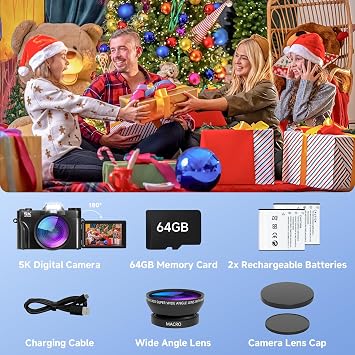 Professional Digital Camera for Photography, Compact Point and Shoot Digital Camera