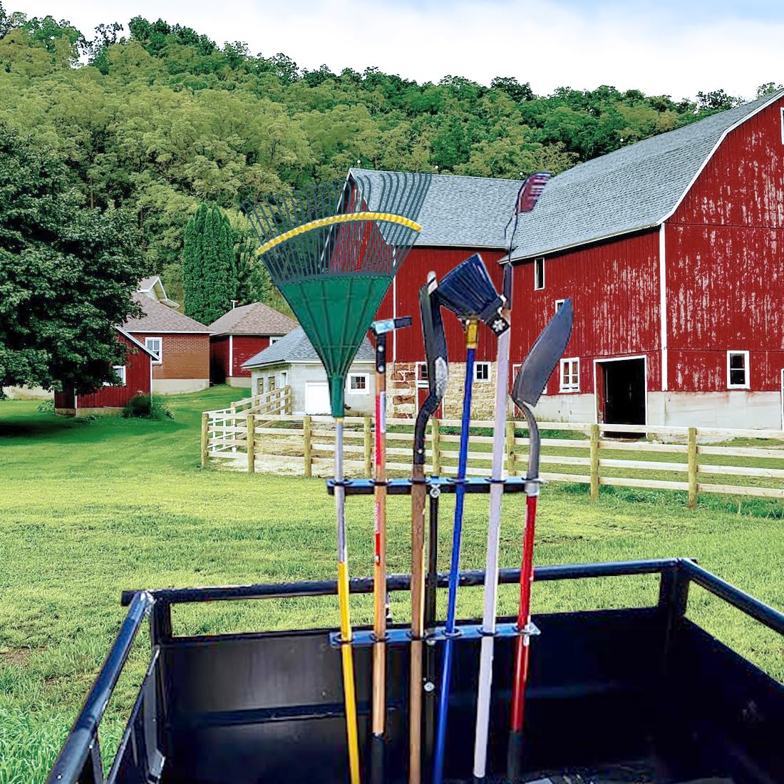 Organizzatore Per Garage - 8 Ganci Regolabili, 3 Binari, Carico 215KG, Nero - Foto 2