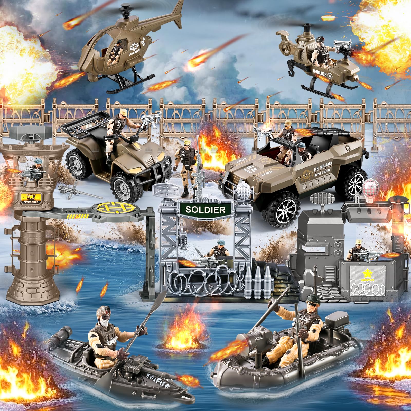 Amazon.com: JASSKKBO 88-in-1 Army Men Toys Sets for Boys 4-7 8-12