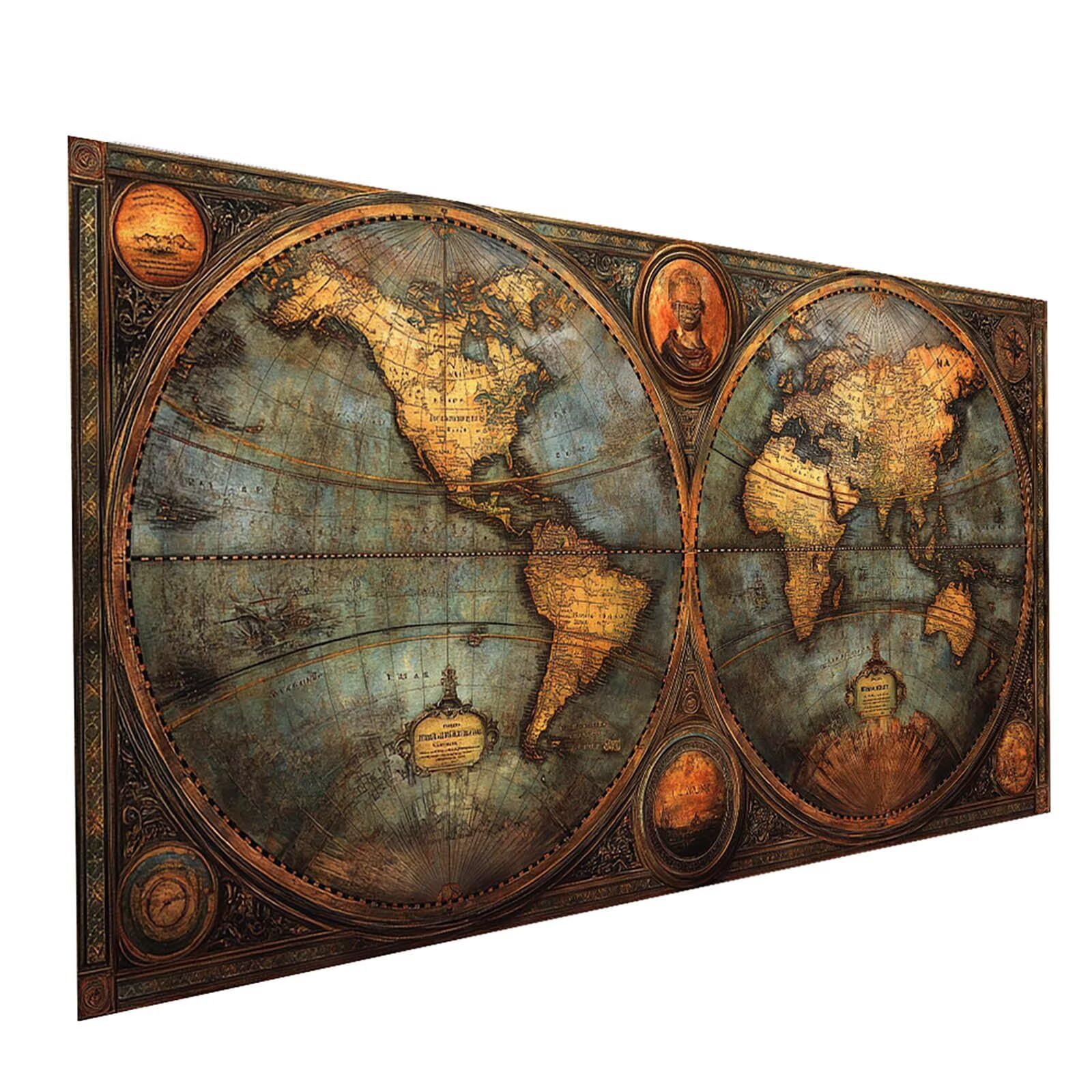 5D DIY Diament Malarstwo Mapa Świata, Malowanie Diamentowe Malowanie Według Liczb Dorosłych Mapa, Zestaw Do Haftu Okrągły Pełny Wiertło Diamentowe Malowanie 100 x 200 cm, Zestaw do malowania