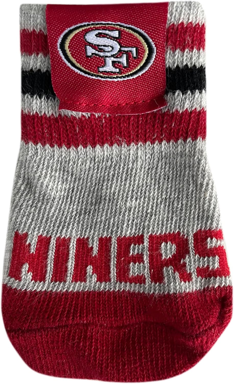 NFL SAN Francisco 49ERS Anti Slip Dog Socks with Elastic Ribbed Top, Size X-Small/Small. Indoor/Outdoor Socks, Best Dog Paw Protector, 2 Pairs, Cool Puppy Supplies with NFL Logo of 49ERS Team