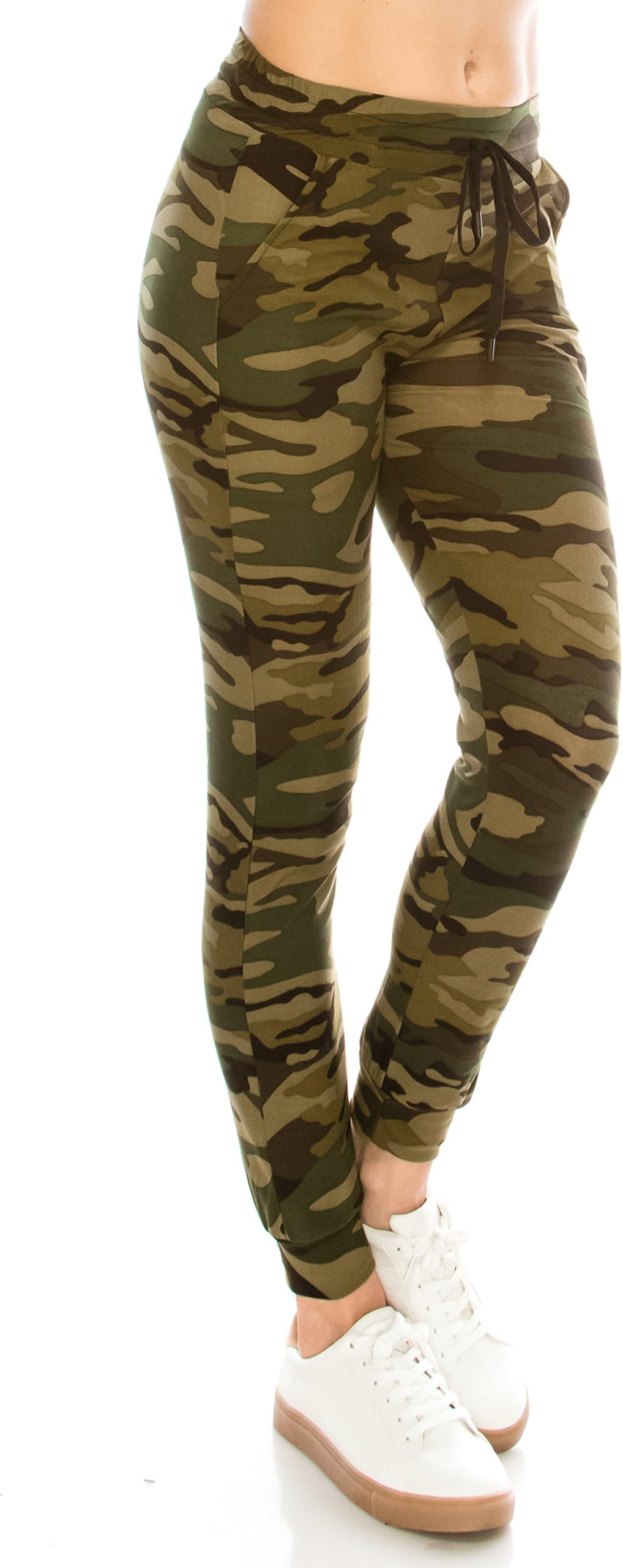 ALWAYS Women Drawstrings Jogger Sweatpants - Super Light Skinny Camo Soft Pockets Pants