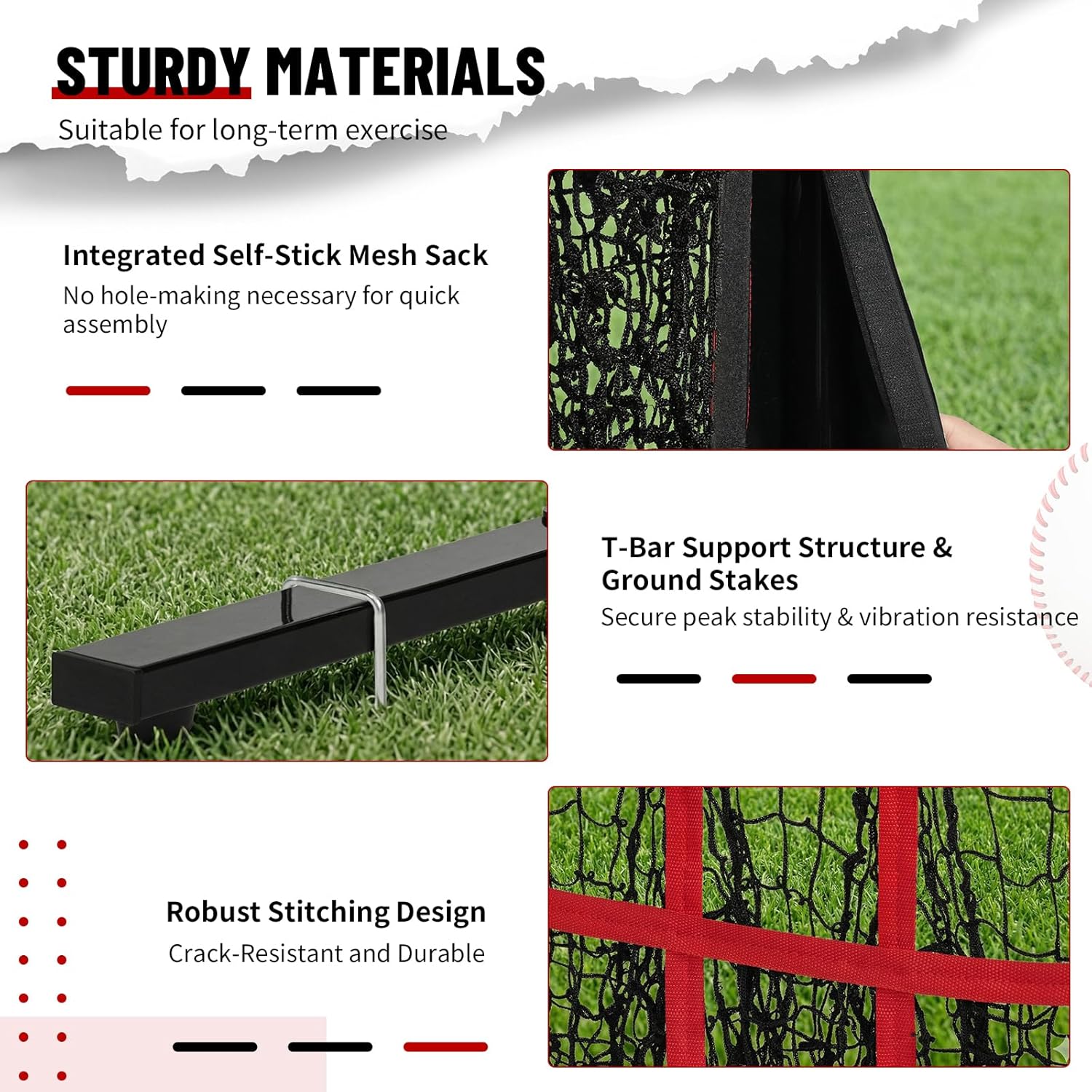 Ktaxon 9 Hole Baseball Pitching Net, Batting Training Equipment with Strike Zone, Indoor & Outdoor Portable, All Levels of Pitchers Coaches and Players, 4 Adjustable Height（35-47"