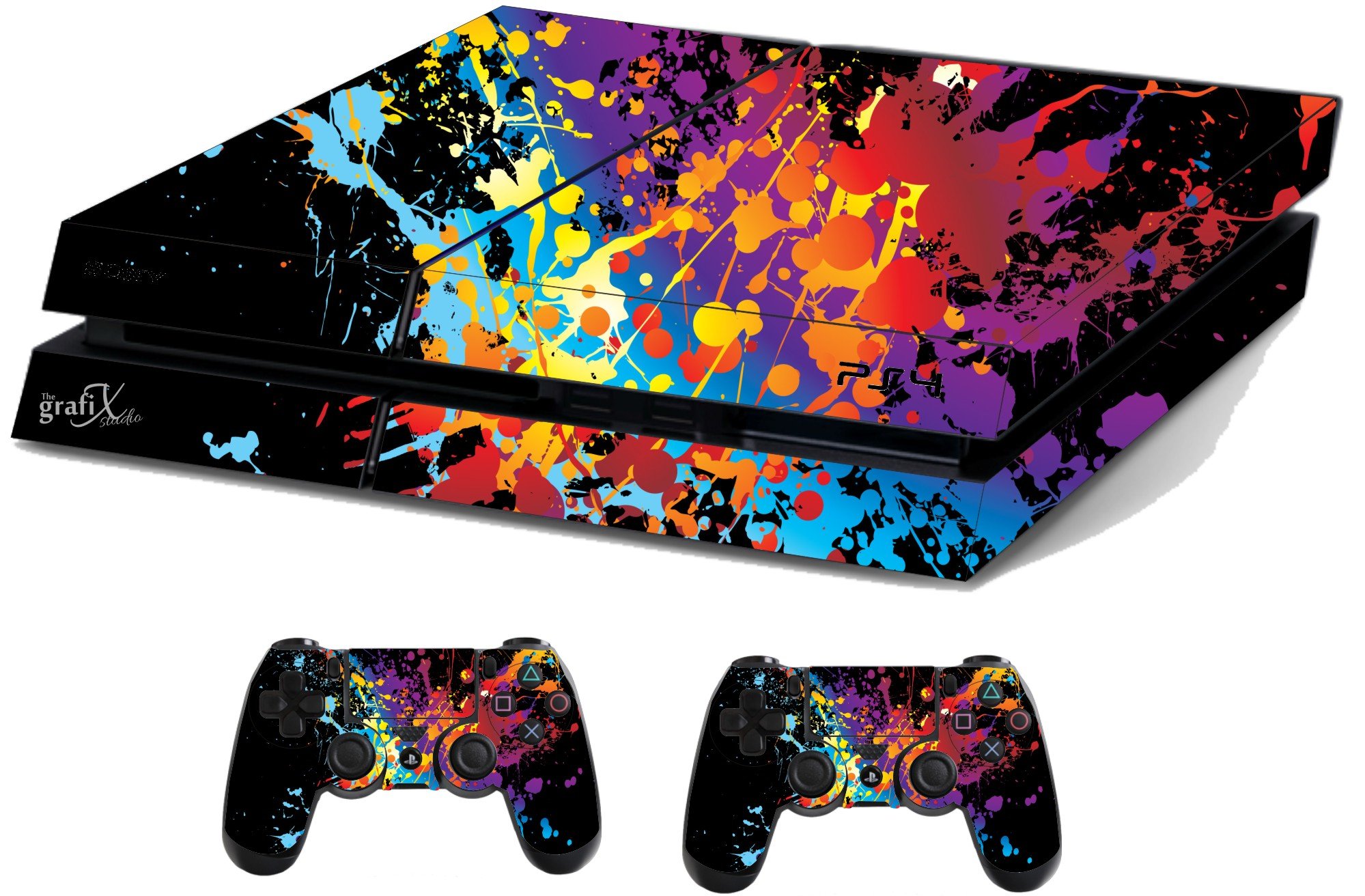 the grafix studio Paint Splats Sticker/Skin PS4 Compatible With Playstation 4 Console & Remote controller stickers, ps4sk19