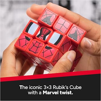 Rubiks Cube, Spider-Man Cuber, Marvel Collectible Fidget Toy & Desk Decor, Problem-Solving Brain Teaser, Classic Color-Matching Puzzle, Sensory Puzzle for Fans of Marvel Rivals Ages 8 & Up