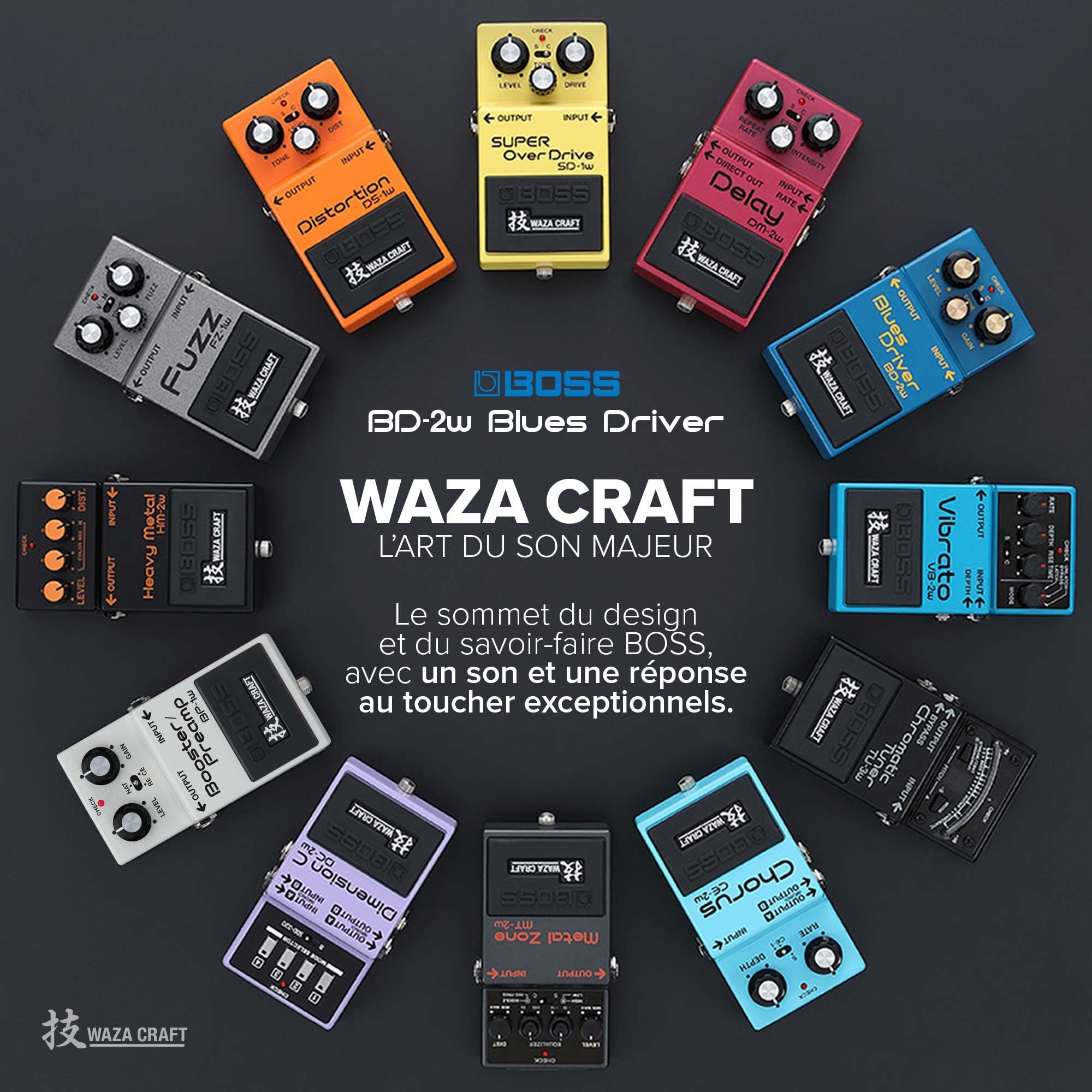 BD-2W Blues Driver BOSS | Pédale d'effet pour guitare Waza Craft premium avec circuit analogique | Reproduction fidèle de la légendaire BD-2 Blues Driver | Modes de jeu Standard & Custom