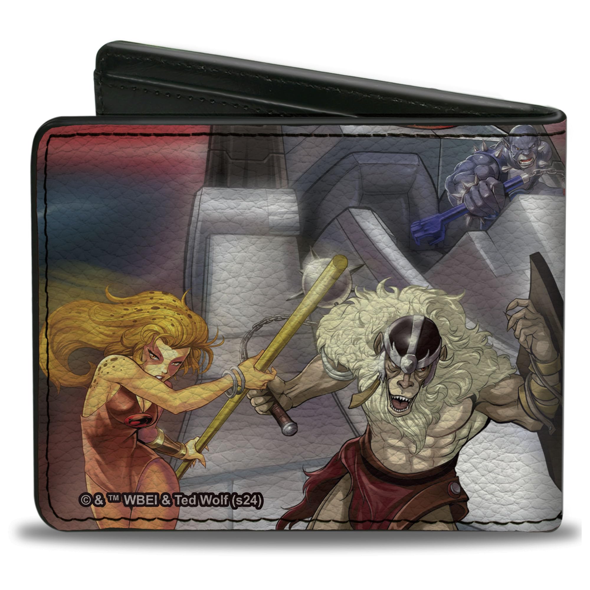 Buckle-Down ThunderCats Wallet, Bifold, Thundercats and Monkian Action Pose and Title Logo, Vegan Leather