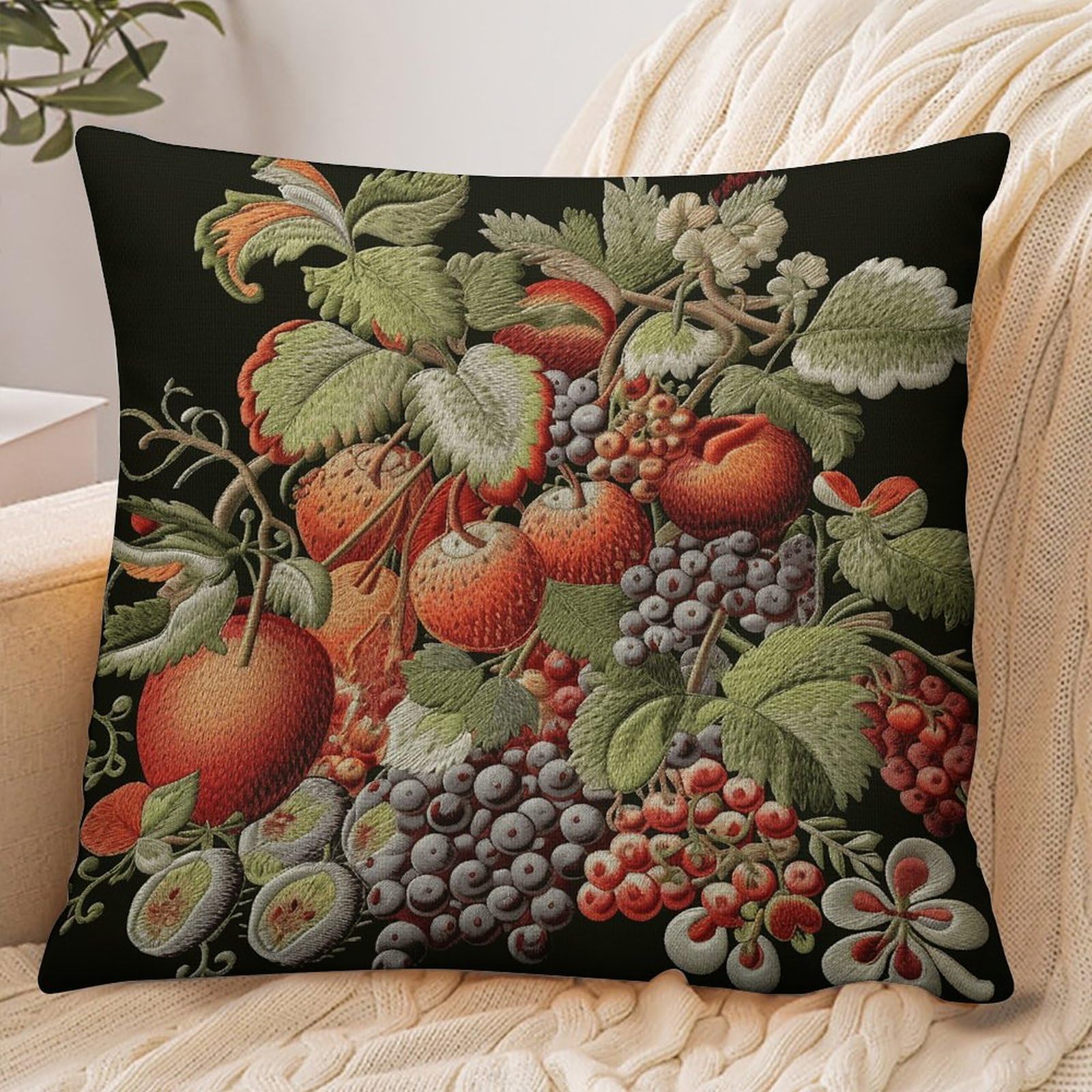 Fekiloot Style Fruits And Leaves Pillowcase Pillow Sham Pillow Case