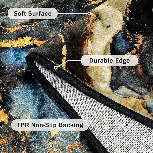 Miniatura 3 de Alfombra Abstracta Moderna para Áreas Pequeñas - Tapete de Puerta de 2x3 Pies, Alfombra Pequeña para Entrada, Tapete de Baño de Lujo Moderno con