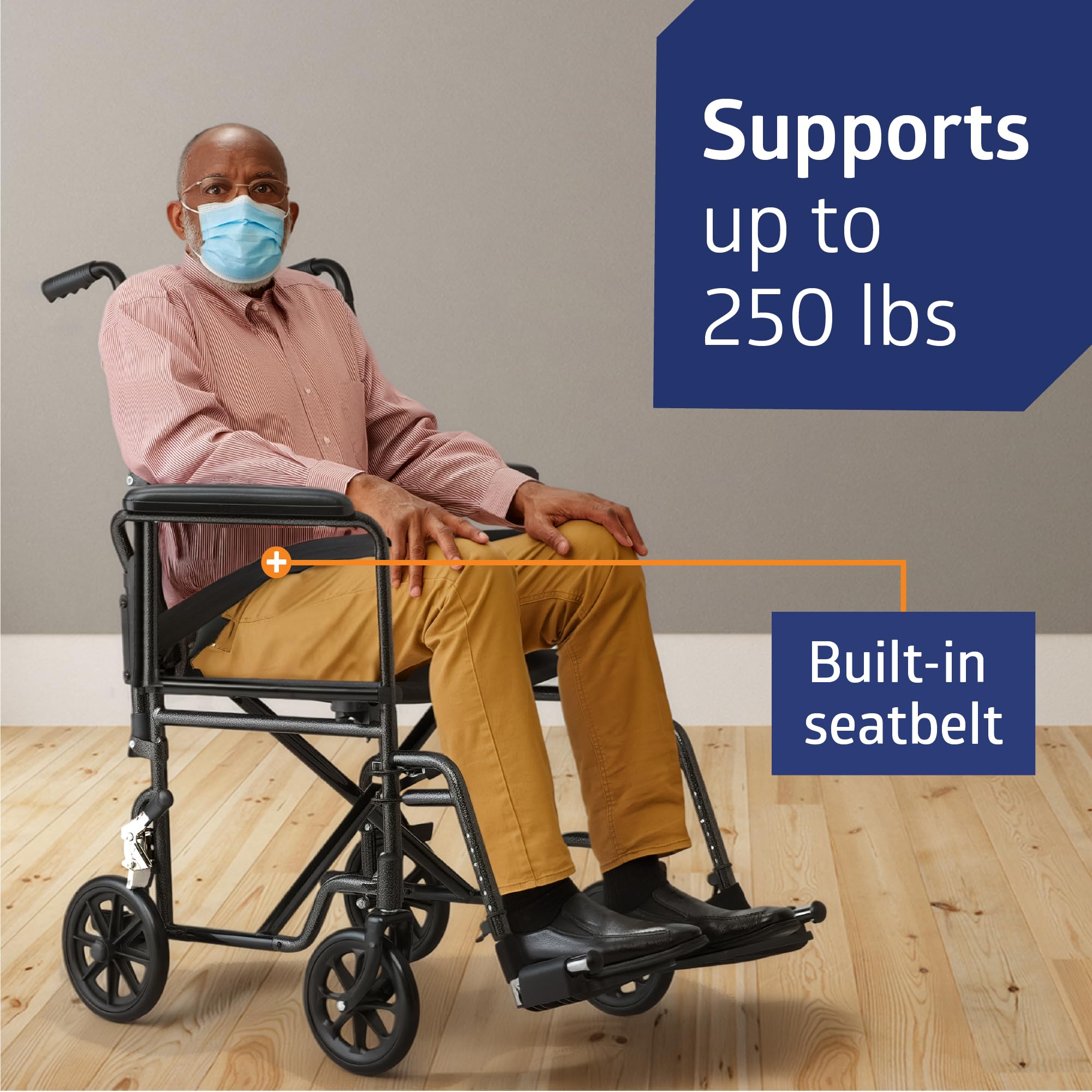 Medline Transport Chair - Durable & Comfortable -3