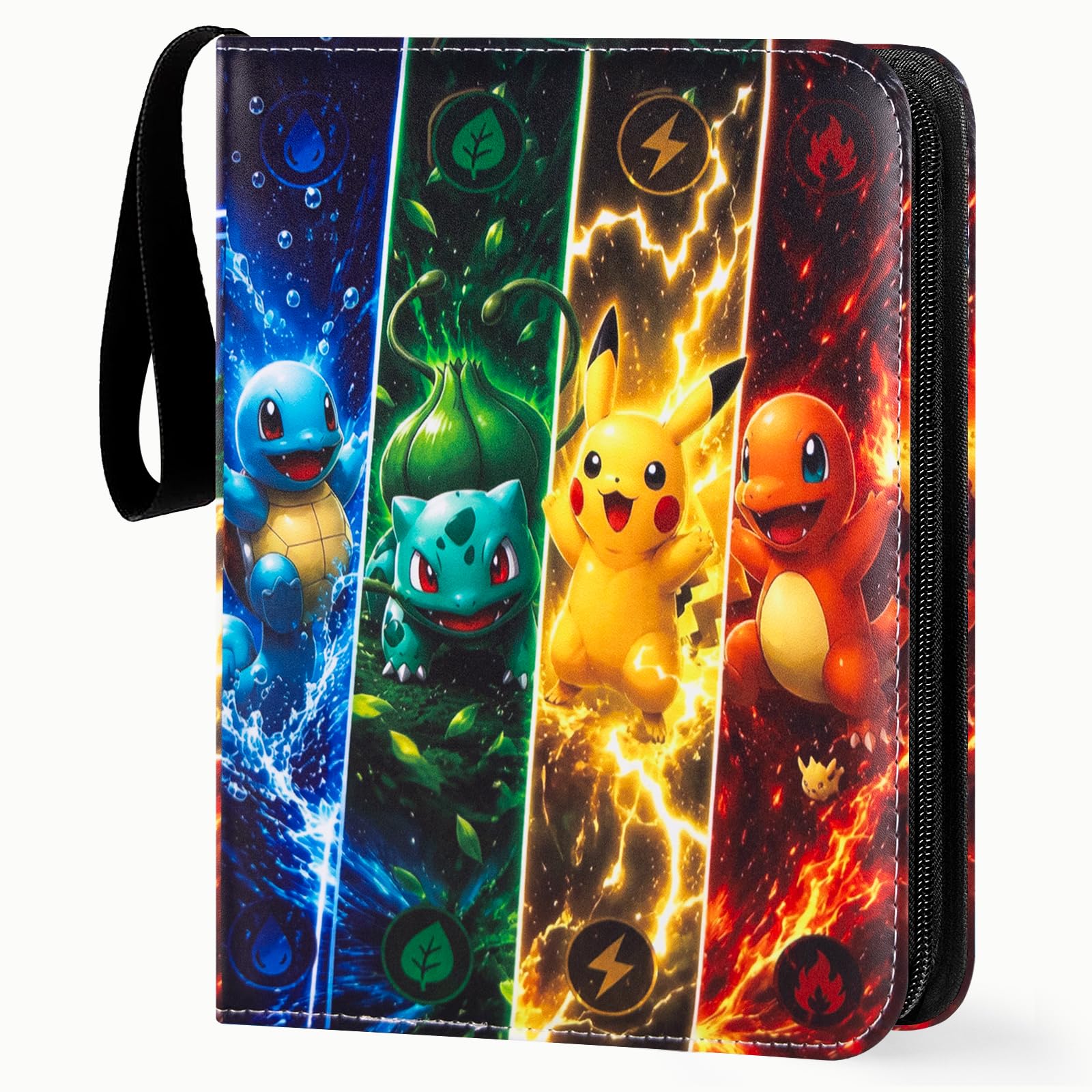 CrinIotyx Trading Card Binder - 900 Card Capacity (50 Pages) PU Leather Card Holder with Zipper A