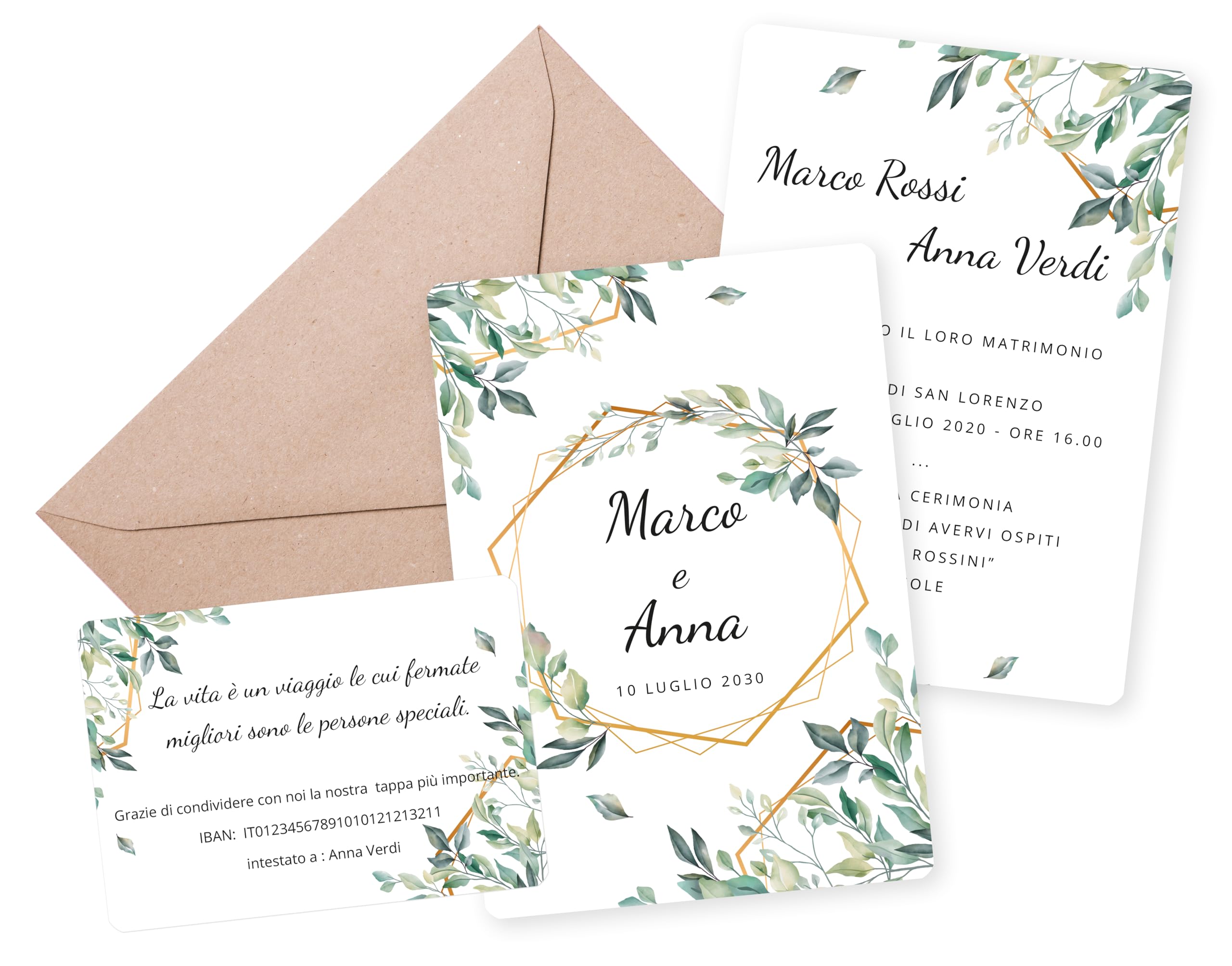 Tecnografica 001 - Partecipazioni di Matrimonio Personalizzate - Inviti di Nozze (S - 30 Pezzi)