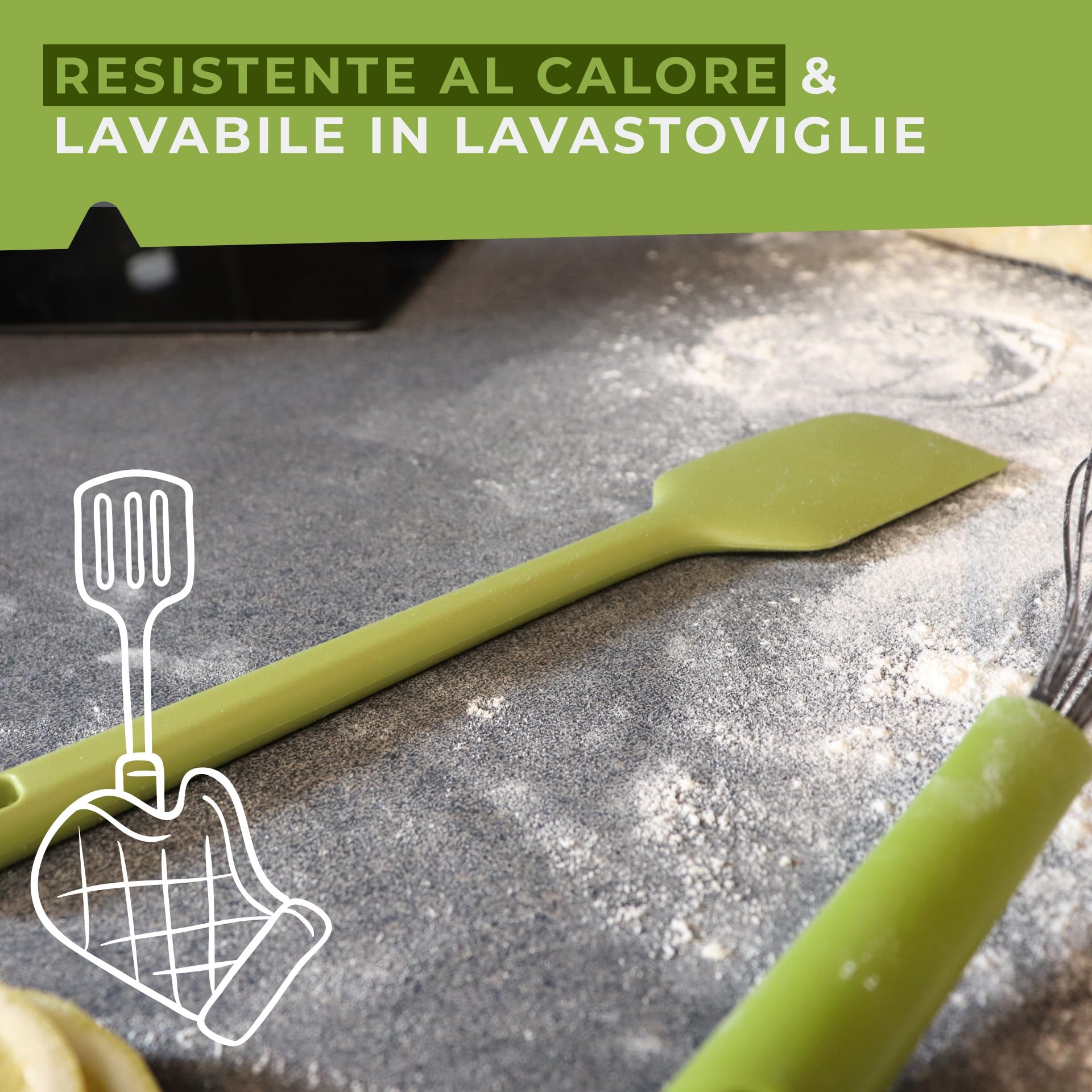 Set 2 Spatole Silitone Senza BPA - Resistente Al Calore, Ideali Per