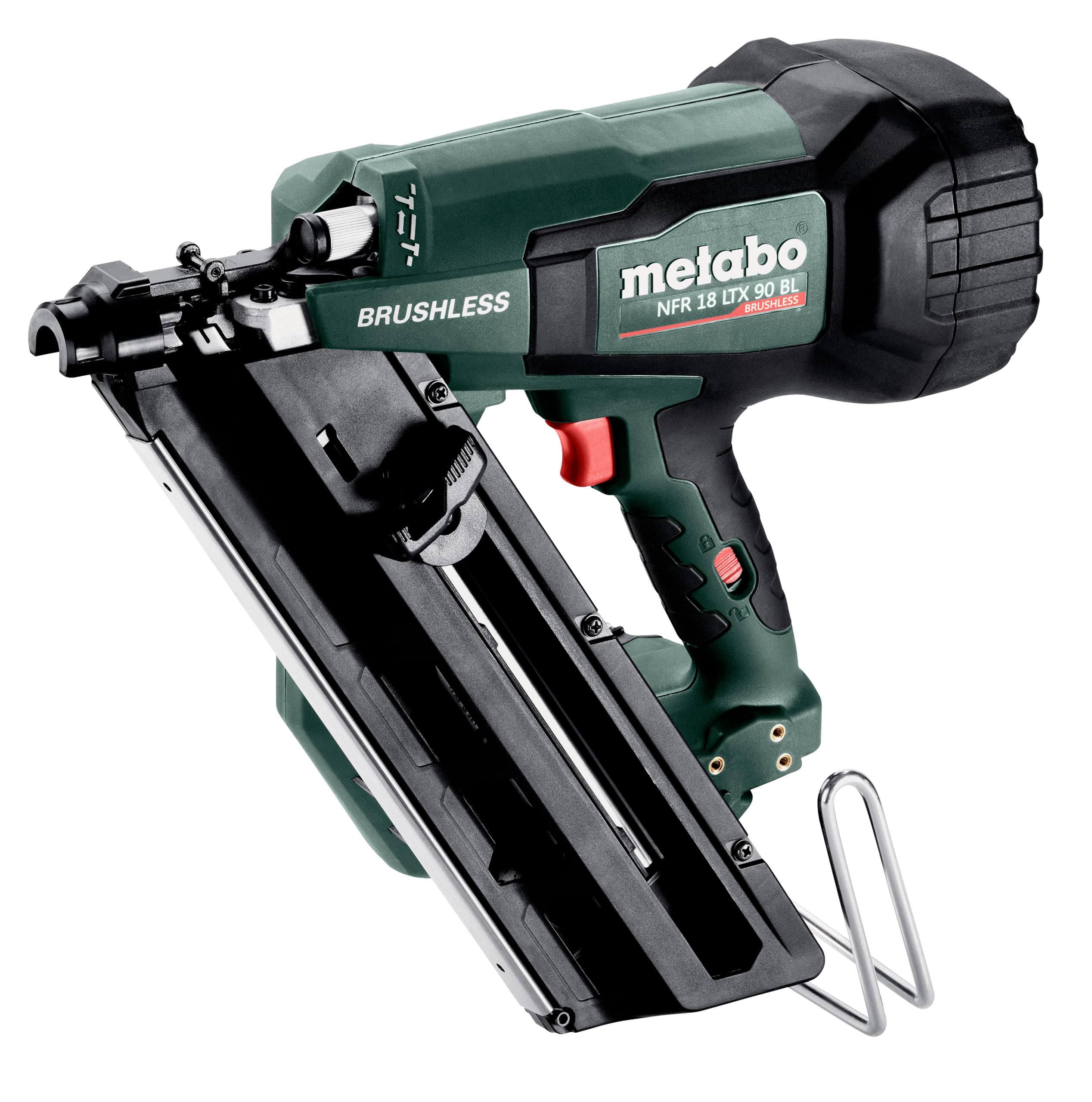 Metabo akumulatorowy gwoździarka NFR 18 LTX 90 BL – 612090840 – 18 V – Z technologią uderzenia pneumatycznego do wszechstronnych prac podłogowych i montażowych – Bez akumulatora i ładowarki