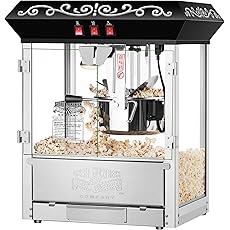 Pop Heaven Popcorn Machine - 12oz Stainless-Steel Kettle, Reject Kernel Tray, Warming Light, and Accessories by Great Northern Popcorn (Blue)