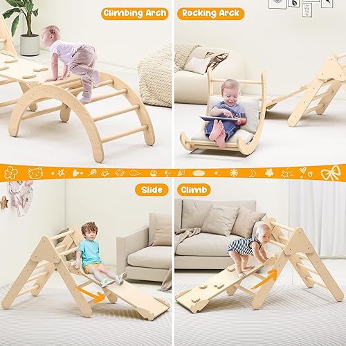 Miniatura 5 de Zupemo Juguetes de escalada para niños pequeños, juguetes de escalada plegables para niños pequeños en el interior, juego de escalada Montessori con