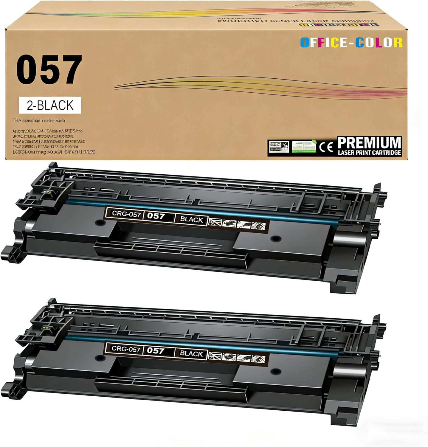 057 Black Toner Cartridge Replacement for Canon 057 CRG-057 Work with ImageCLASS MF445dw MF448dw LBP227dw LBP228dw MF449dw LBP226dw MF445 LBP220 LBP230 MF440 MF450 Laser Printer Toner (2 Black)