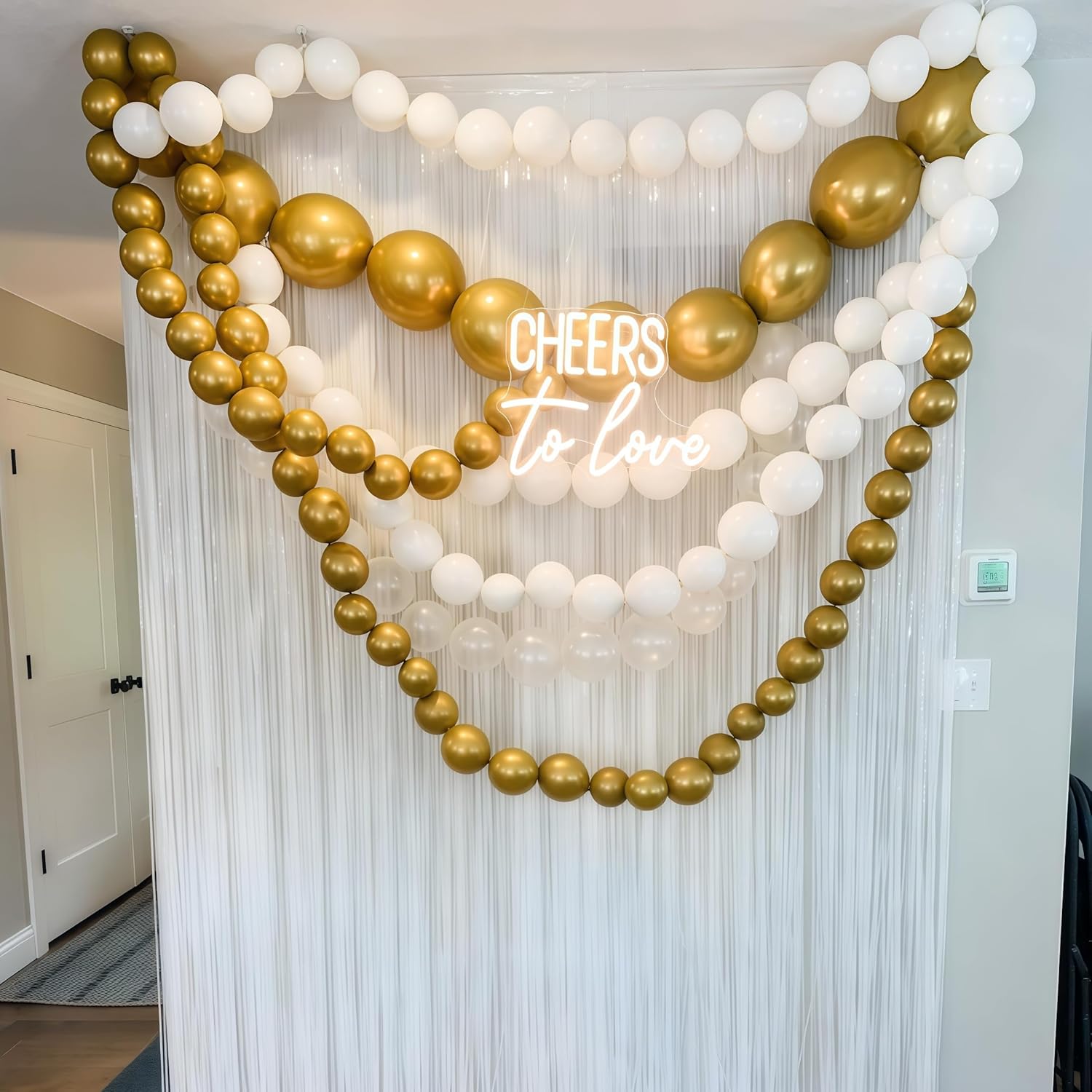 White and Gold Quick Link Balloons, 100PCS 10 Inch Small Baby Pink Linking Balloons for Making Balloon Wall Heart Arch Tails Balloon for Girls Wedding Birthday Baby Shower Engagement Party Decorations