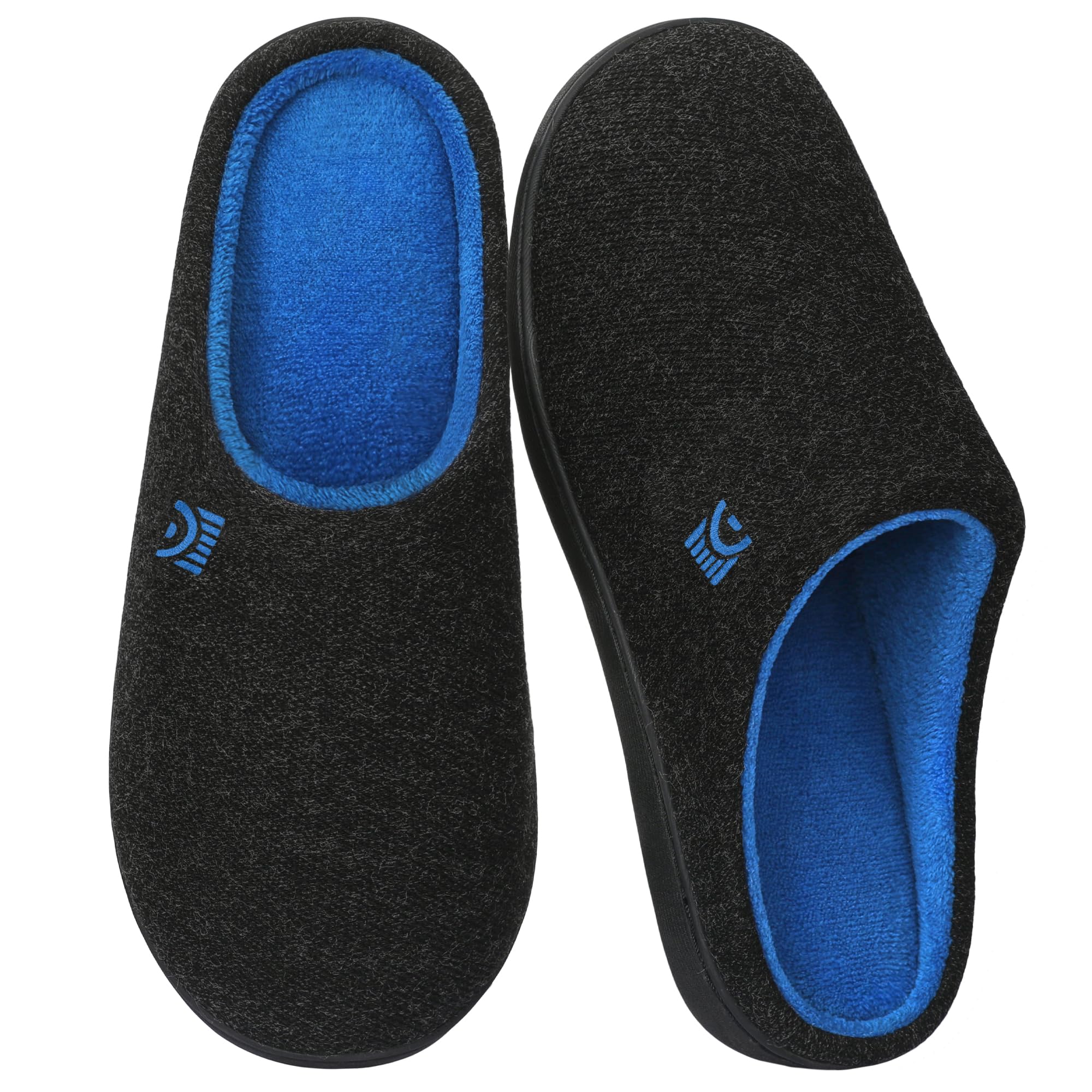 Donpapa Hausschuhe Herren Warme Winter Slip-on Pantoffeln mit Memory-Schaum | Wollimitat-Obermaterial, Komfort, Weiches Sherpa Futter, Rutschfeste, Maschinenwaschbar, Indoor Outdoor, Geschenk